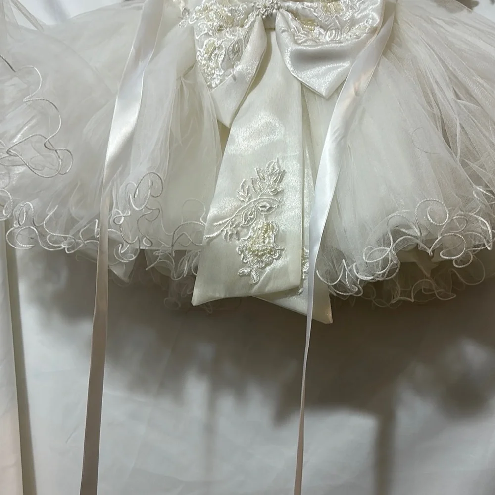 White Theater Costume with Lace and Puffy Sleeves